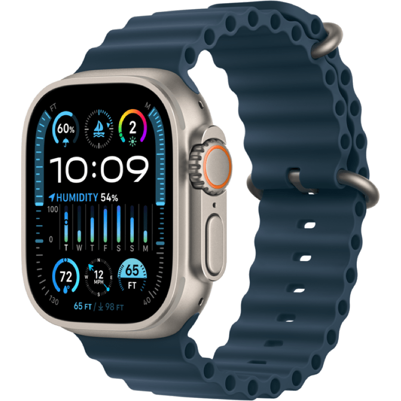 Apple Watch Ultra 2 GPS + eSIM (Cellular) 49mm niebieska opaska front lewy obrot