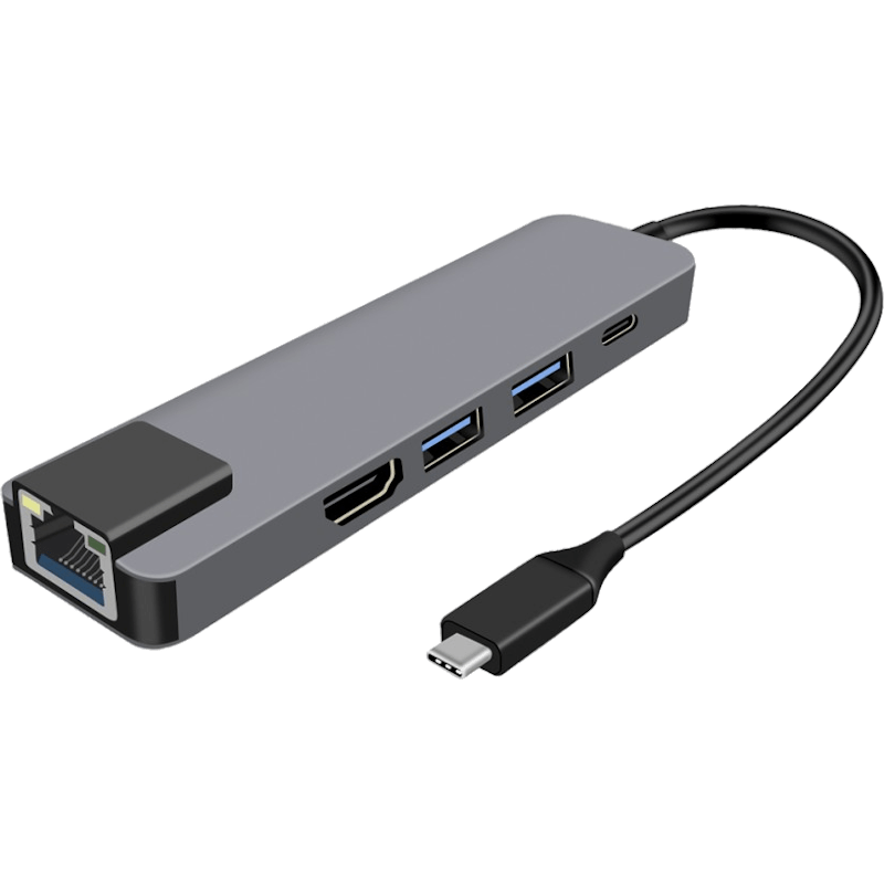 Przejściówka HUB WG z Type-C do HDMI/RJ45/USB3.0