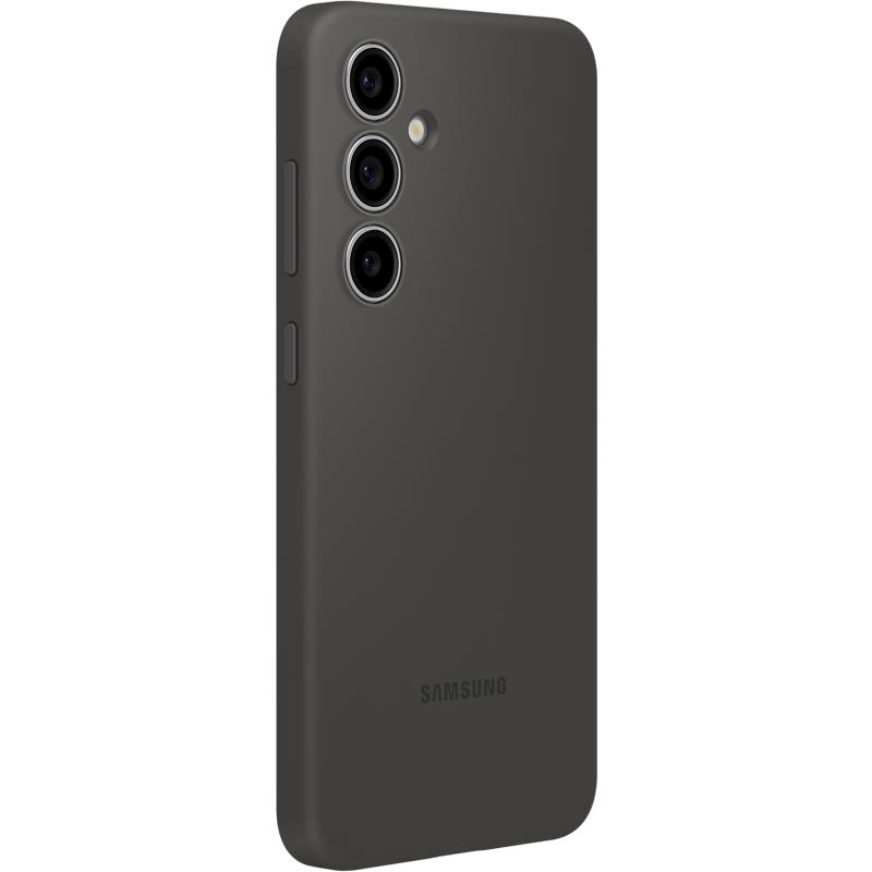 Etui Silicone Case Samsung Galaxy S24 FE 5G czarne tył lewy skos
