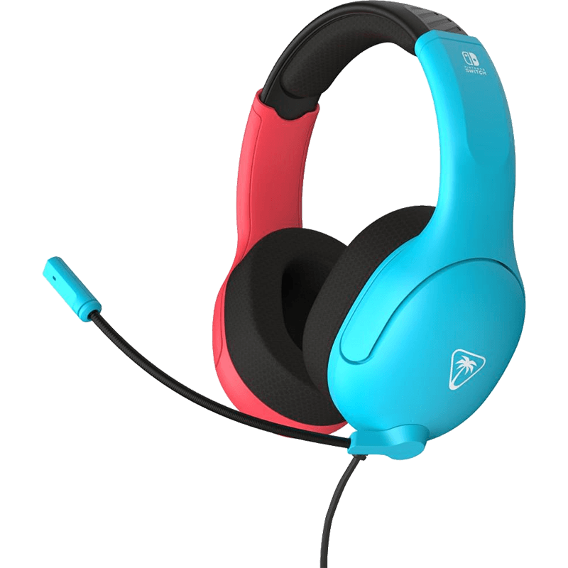 Słuchawki Do Nintendo Switch Airlite Fit Neon niebiesko-czerwone front lewy skos