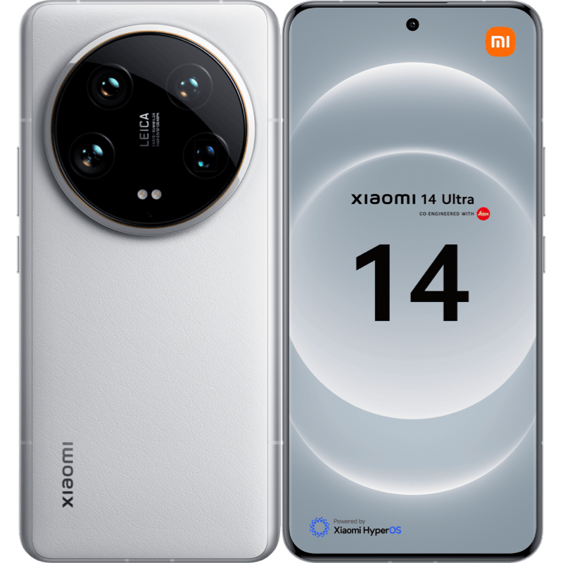 Xiaomi 14 Ultra 5G biały front i tył