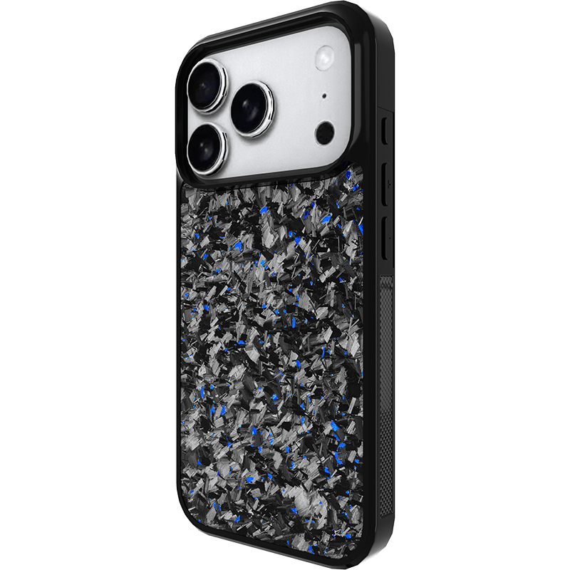 Etui WG MystiQ Magnet iPhone 17 Pro niebieskie tył lewy skos