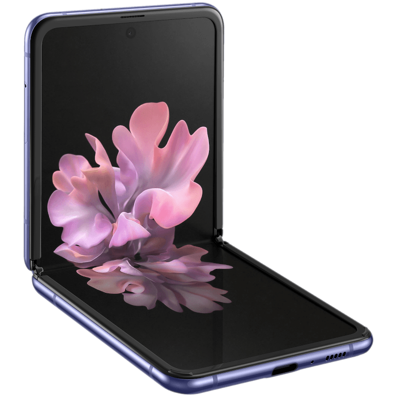 Samsung Galaxy Z Flip fioletowy zgięty bok