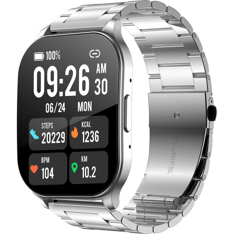 WG Smartwatch Airflex One srebrny front lewy obrot