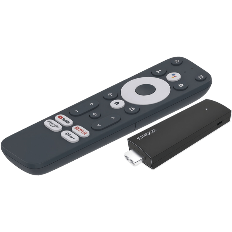 Smart TV Stick Strong SRT41 Android TV 4K czarny tył prawy skos