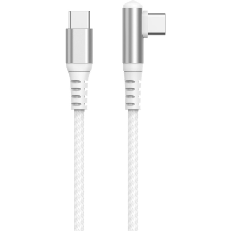 Kabel boczny Force Power Lite z dożywotnią gwarancją 3A z technologią Power Delivery 60W o długości 2 metrów BB biały front 1