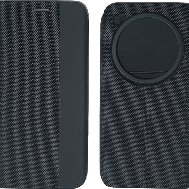 Etui WG Flipbook Duet do Xiaomi 15 Ultra 5G czarne front i tył