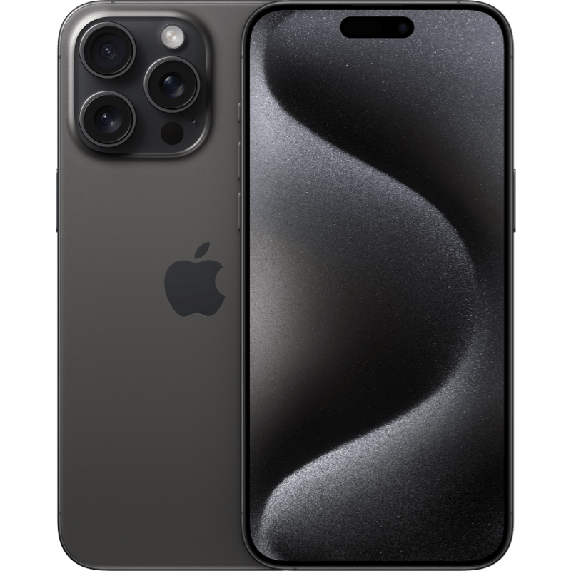 iPhone 15 Pro Max 5G tytanowy czarny front i tyl