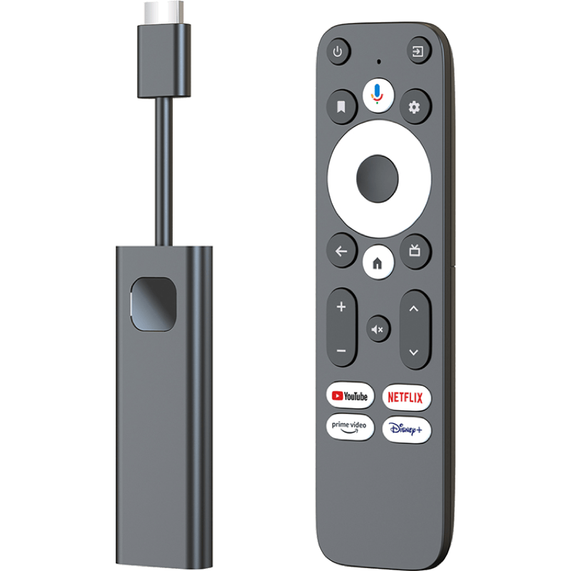 WG Smart TV Stick Android czarny front prawy skos