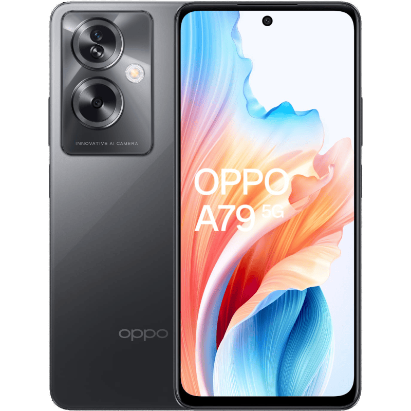 OPPO A79 5G 8/256 GB czarny front i tyl