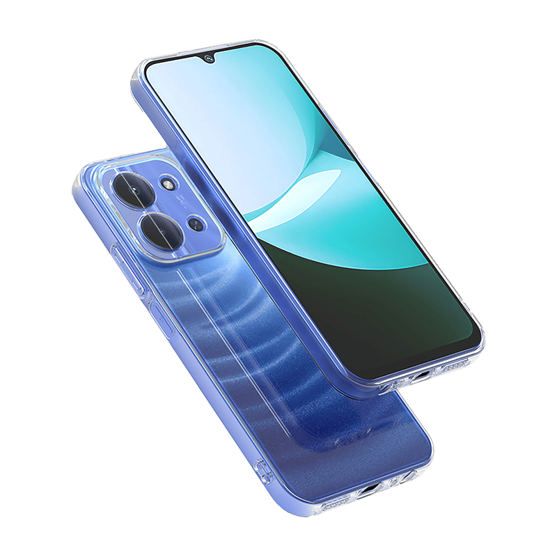 Etui WG Azzaro do Xiaomi Redmi 15C przezroczyste tył i przód lewy skos