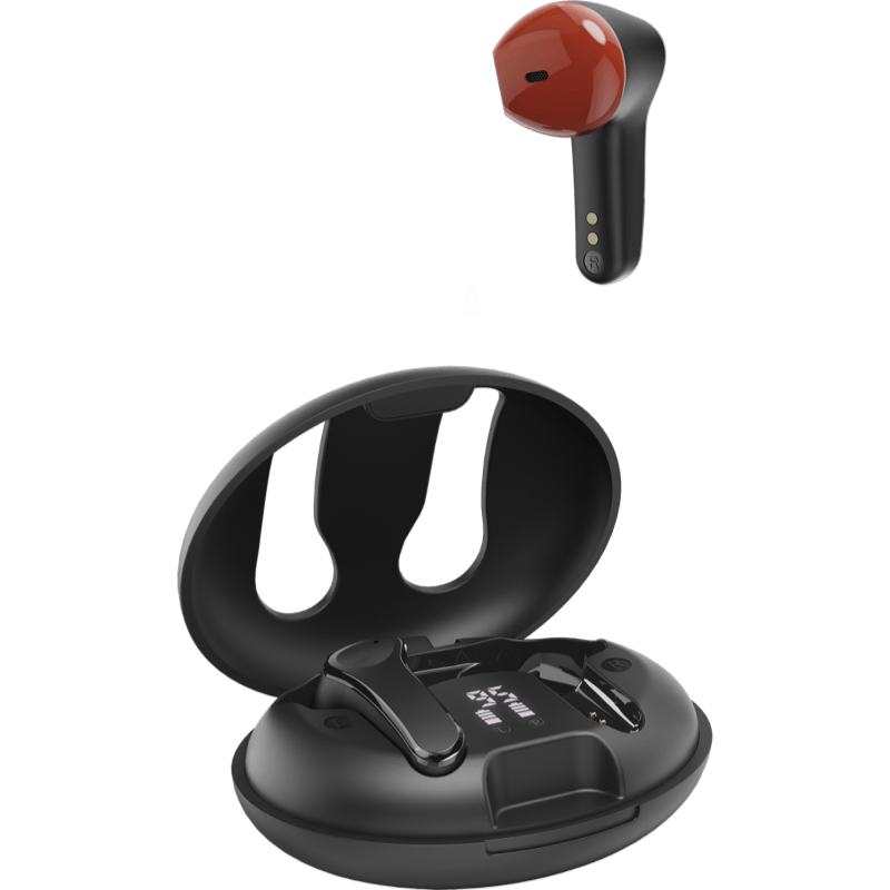 Słuchawki couszne True Wireless Spirit Unchained Enc czarne front prawy skos