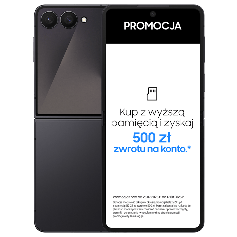 Samsung Galaxy Z FLIP7 czarny front promocja