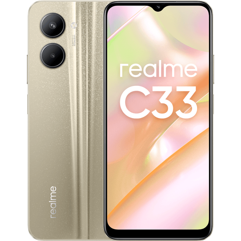 realme C33 zloty front i tyl