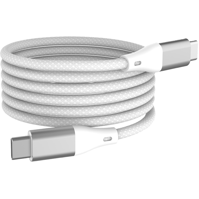 Kabel magnetyczny do transmisji danych Type C to Type C 1m biały front 1