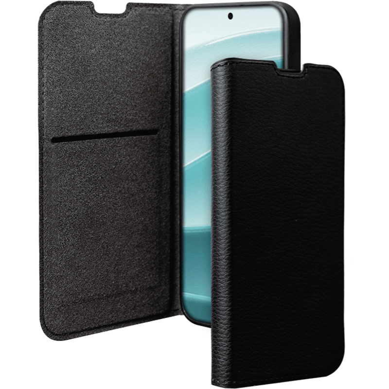 Etui Book Xiaomi Redmi Note 14 Pro BB czarne front lewy i prawy skos