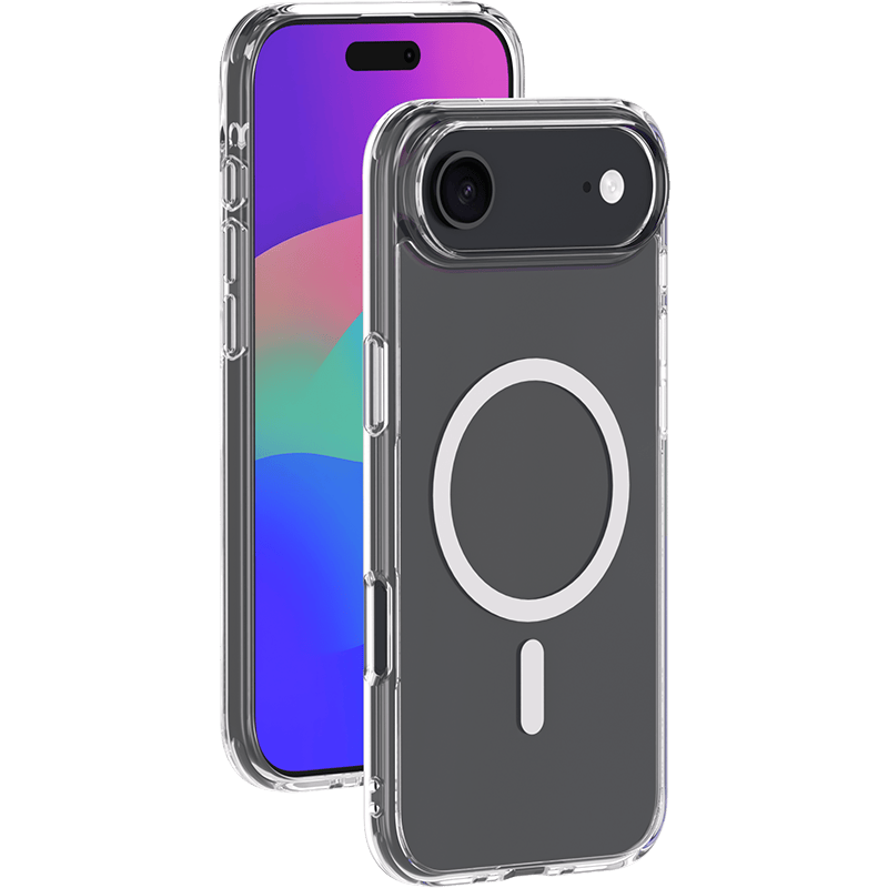 Etui silikonowe kompatybilne z MagSafe COVMAG iPhone 17 AIR BB transparentne front prawy skos