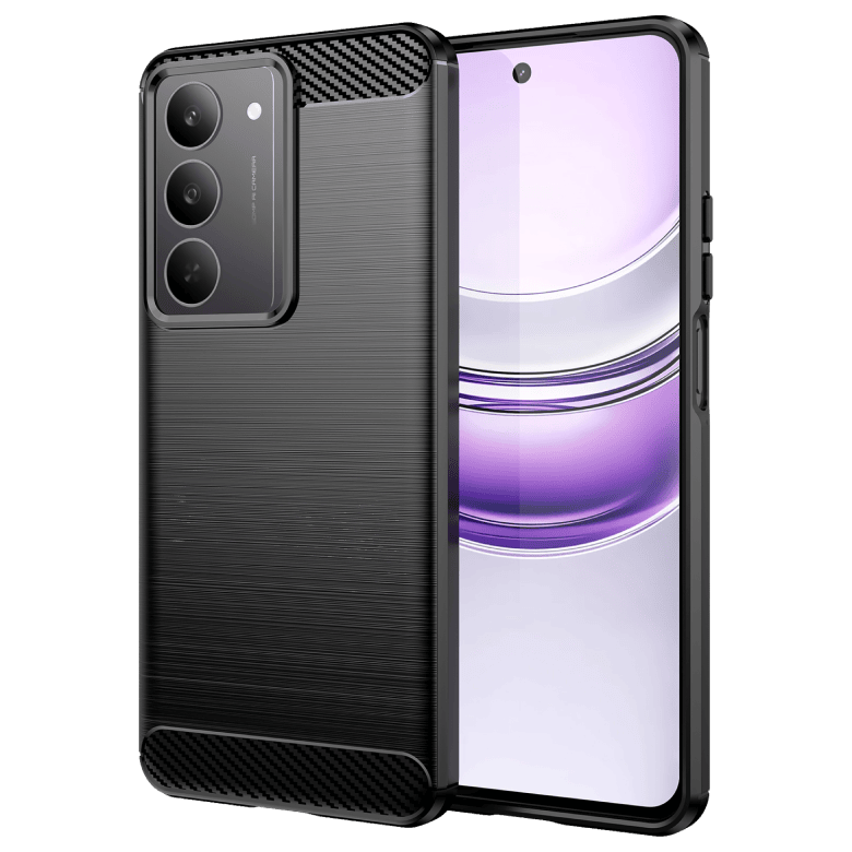 Etui WG Carbon realme NOTE 70T 4G czarne tył i przód