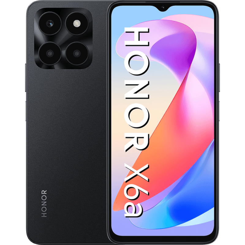 HONOR X6A czarny front i tyl