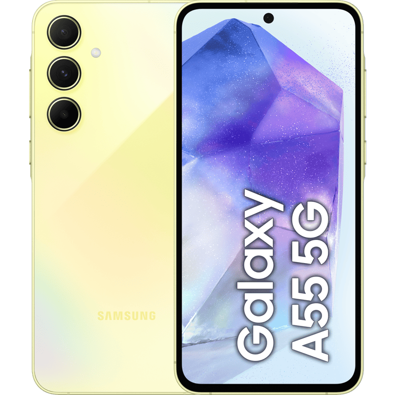 Samsung Galaxy A55 5G 8/256GB żółty front i tył