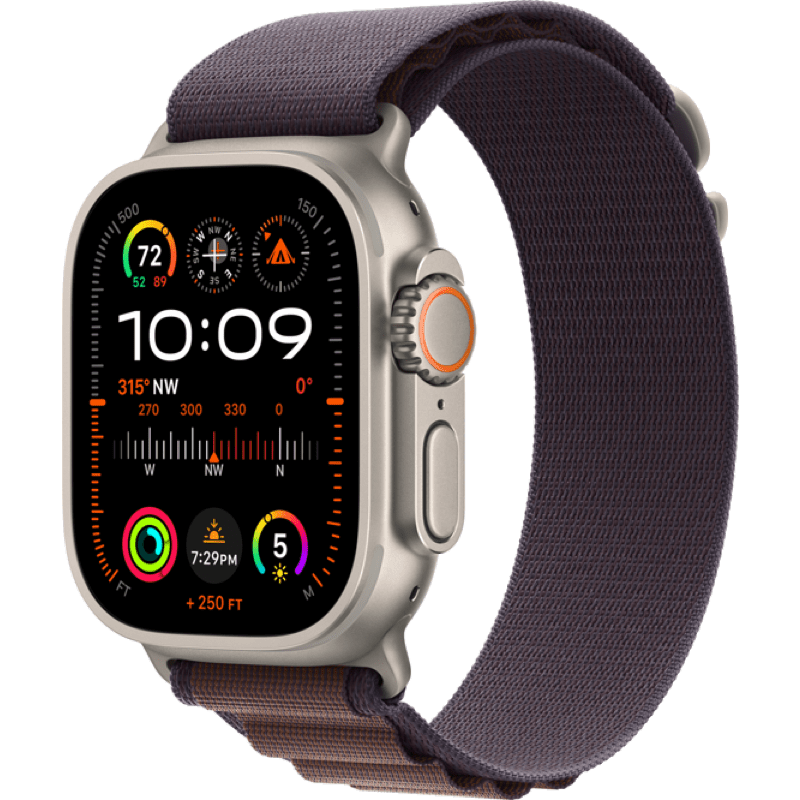 Apple Watch Ultra 2 GPS + eSIM (Cellular) 49mm indygo pasek front lewy obrot