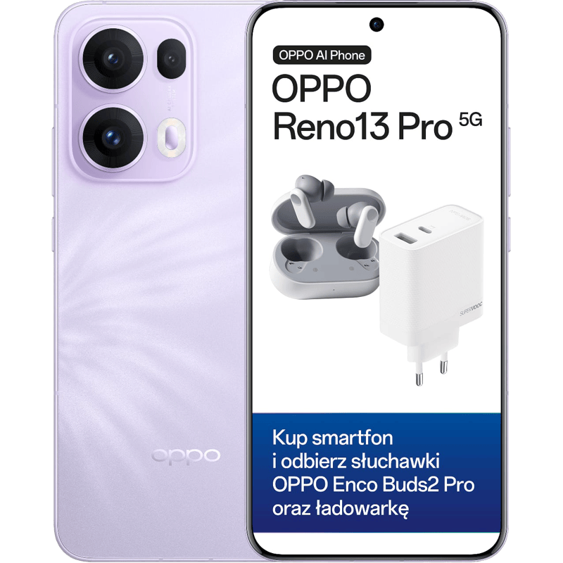 OPPO Reno13 Pro 5G 16/512 GB fioletowy front i tył