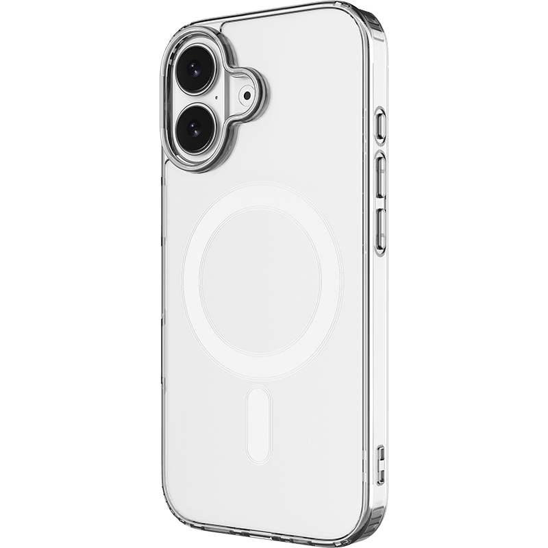 Etui WG Comfort Magnet iPhone 17 przezroczyste tył lewy skos