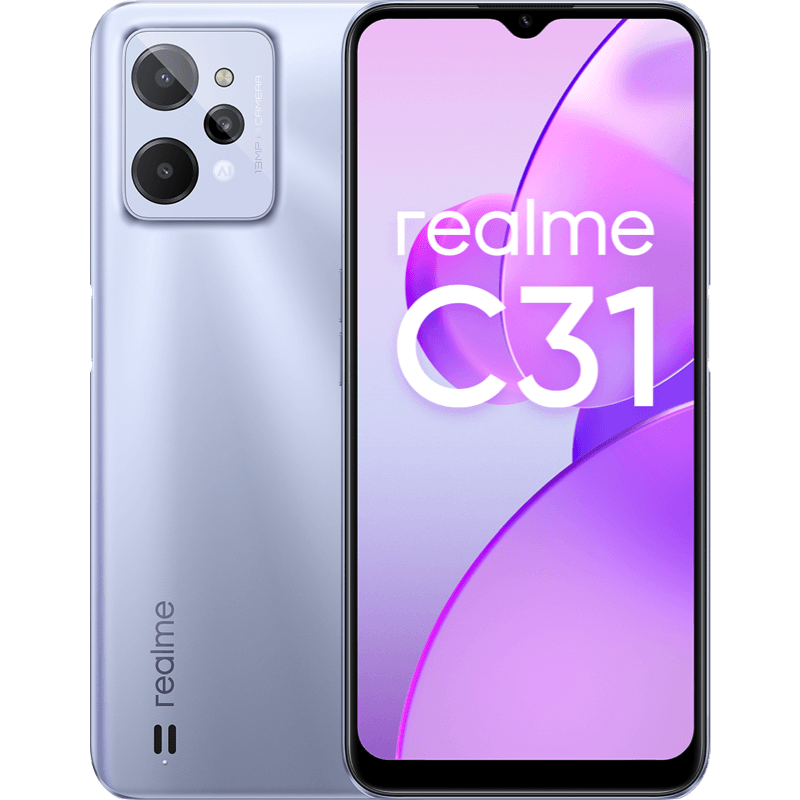 realme C31 srebrny front