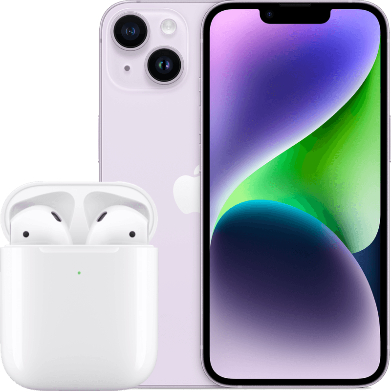 apple-iphone14-violet-airpods-