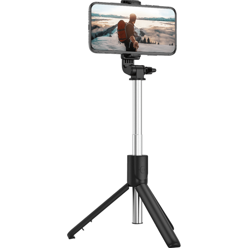 Selfie Stick Bluetooth czarny z mini statywem