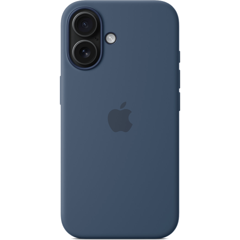Etui iPhone 16 Silicone Case with MagSafe denim-niebieski tył