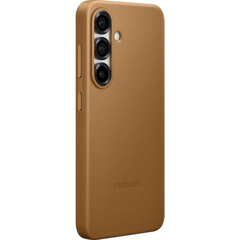 Etui Samsung Kindsuit do Galaxy S25 złote tył prawy skos