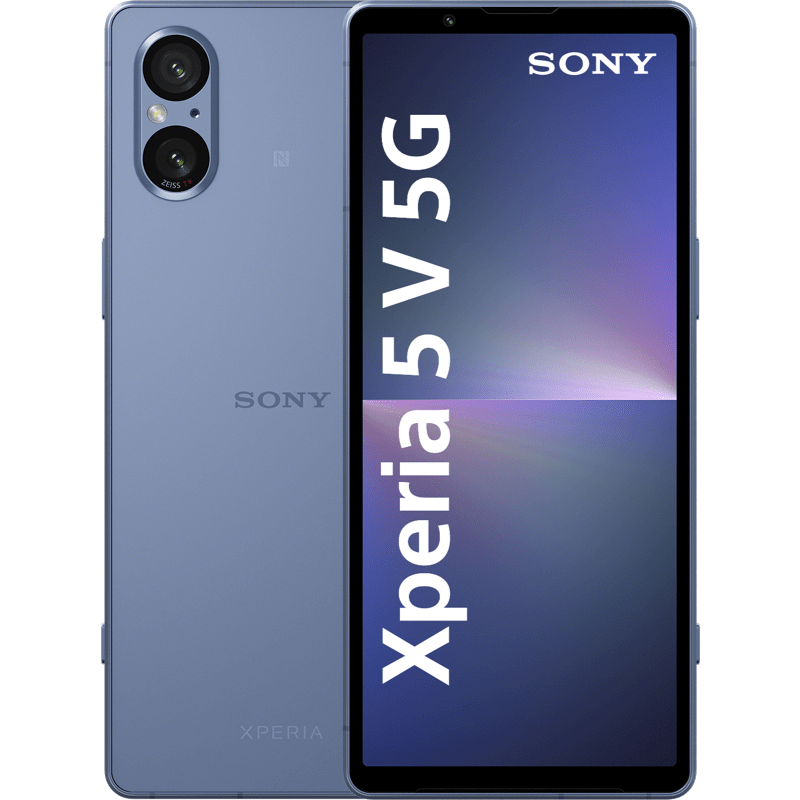 Sony Xperia 5 V 5G niebieski front i tyl
