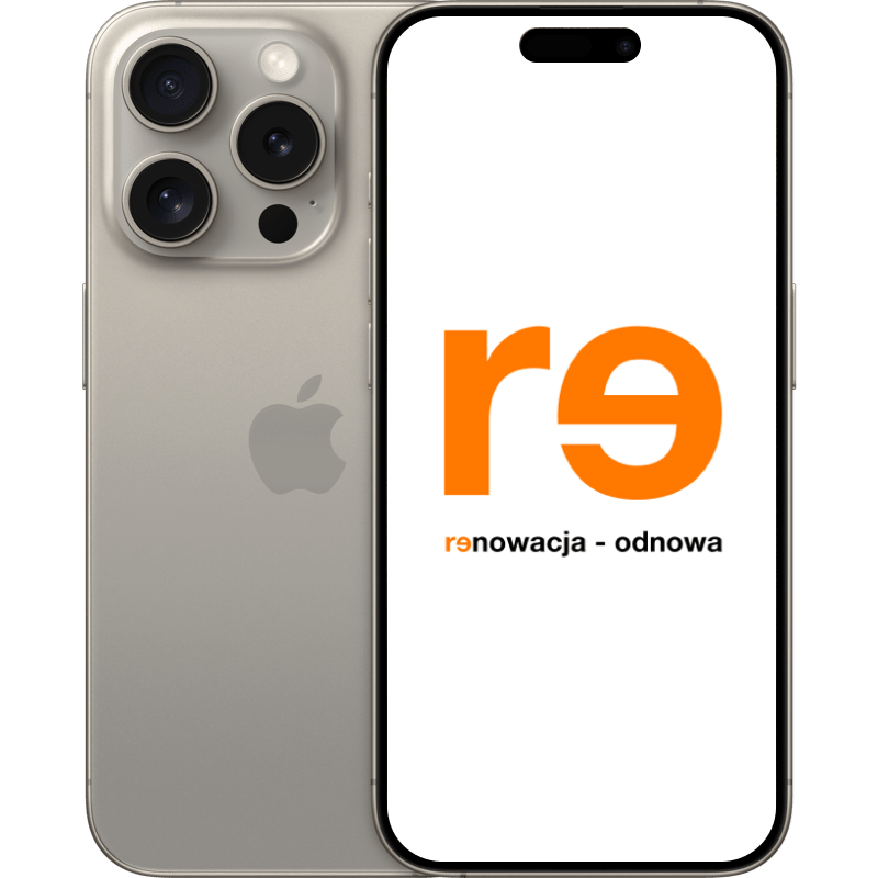 iPhone 15 Pro 5G - outlet tytanowy naturalny front i tył