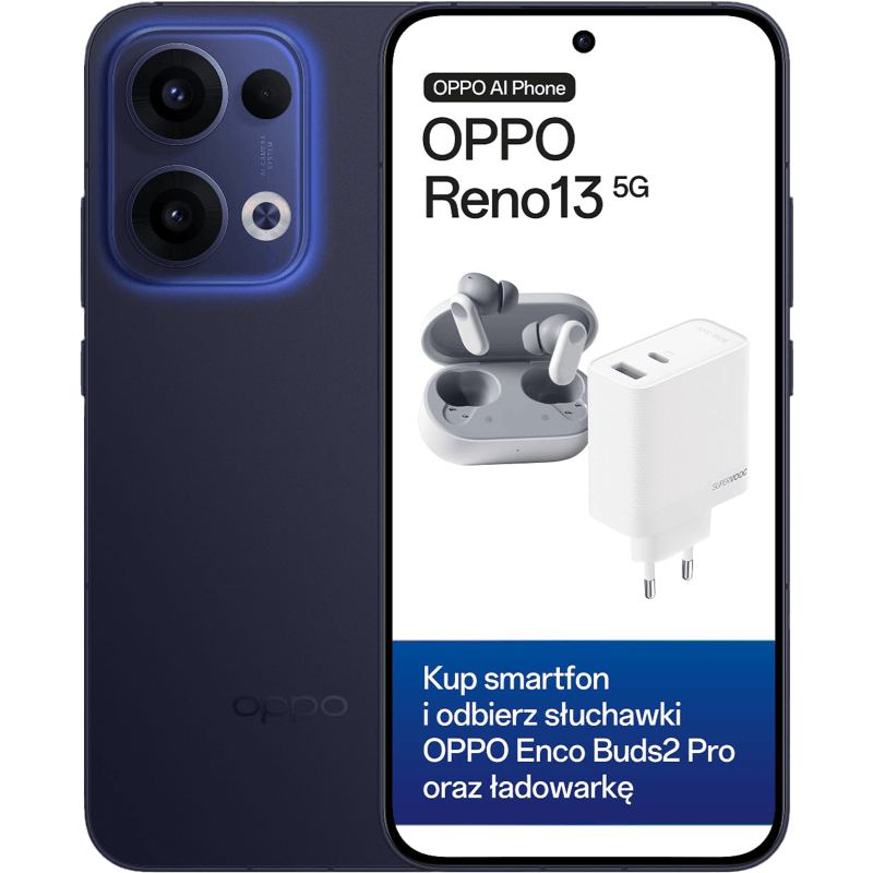 OPPO Reno13 5G 12/256 GB granatowy front i tył