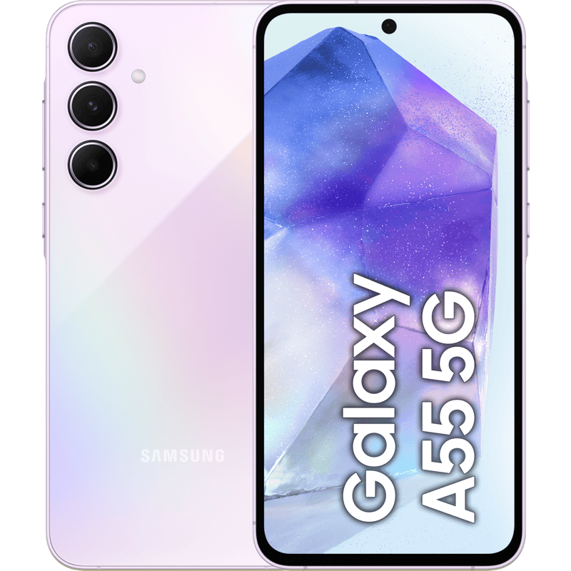 Samsung Galaxy A55 5G 8/256GB fioletowy front i tył