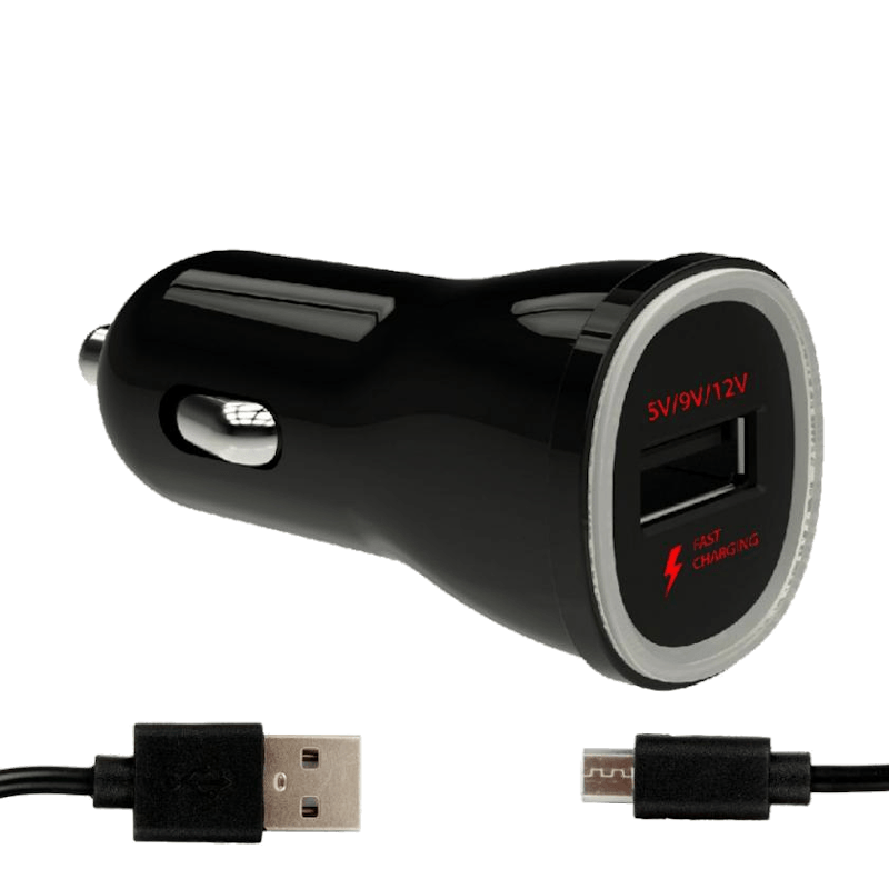 Ładowarka samochodowa USB z szybkim ładowaniem QC 30 z kablem micro USB