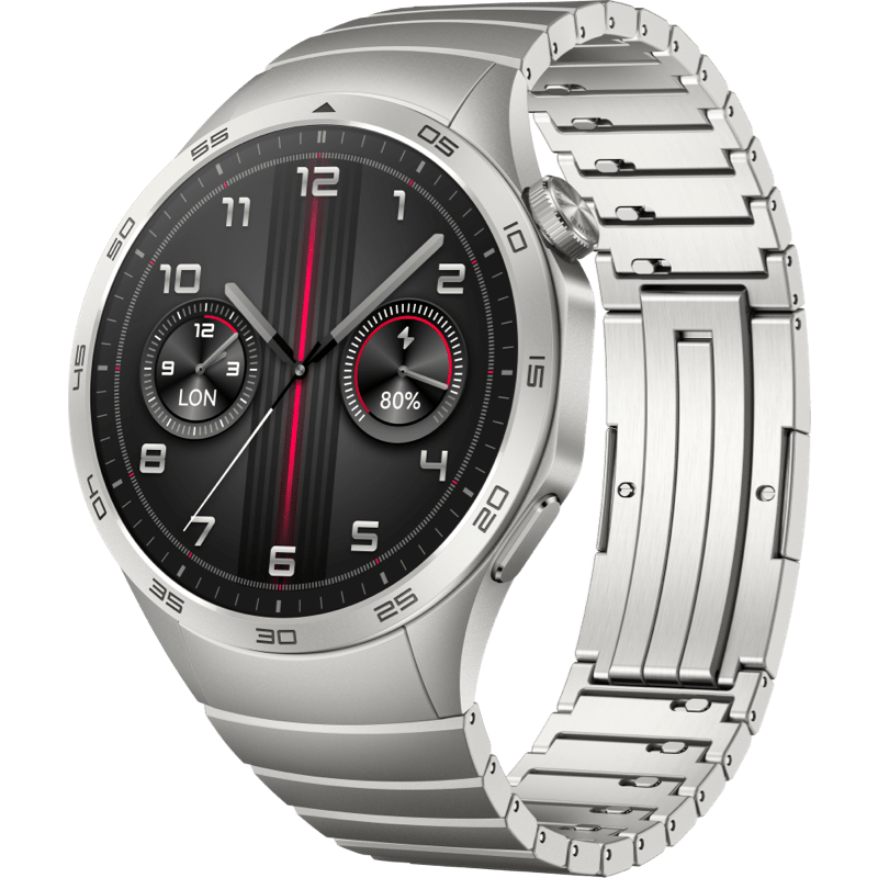 Huawei Watch GT 4 46mm Elite srebrny front lewy obrot