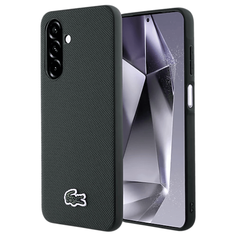 Etui ochronne Lacoste oryginalne Samsung Galaxy A56 BB czarne front i tył prawy skos