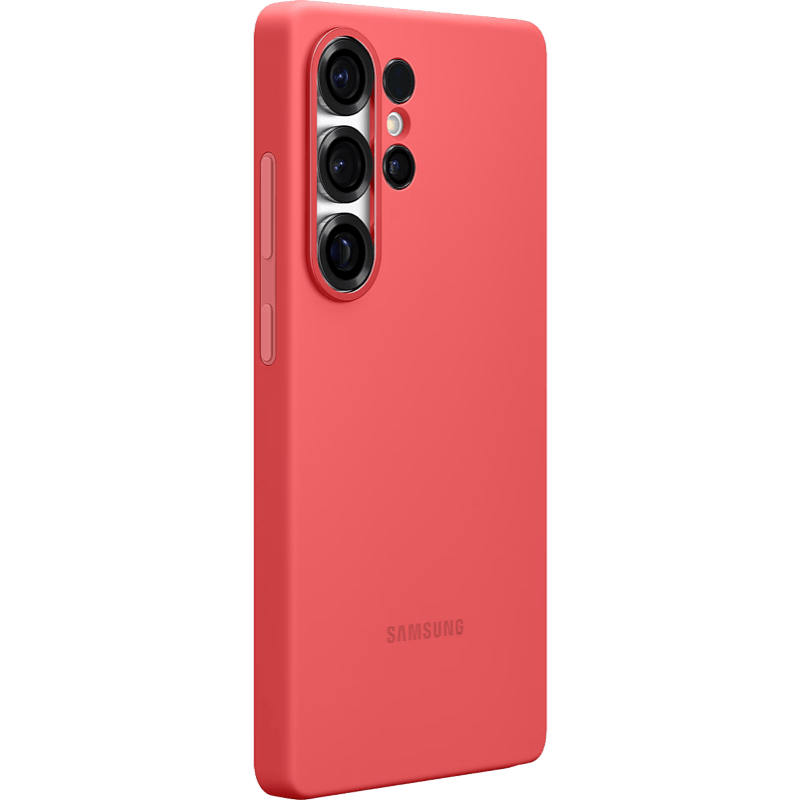 Etui Samsung Silicone do Galaxy S25 Ultra czerwone tył prawy skos