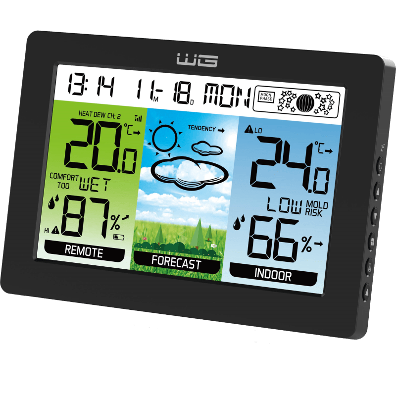 Stacja pogody WG4 czarna front prawy obrot