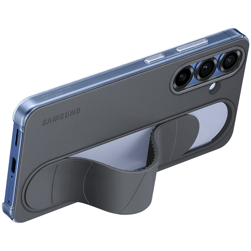 Etui ochronne z paskiem oryginalne Samsung Galaxy S25 BB czarne tył lewy skos
