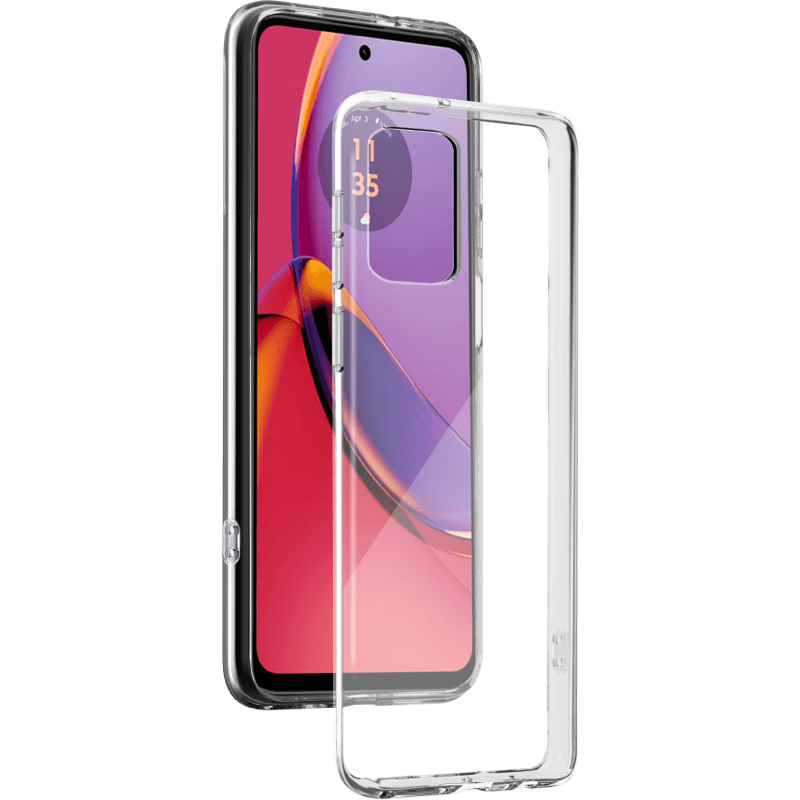Etui ochronne silikonowe Motorola moto G84 BB przezroczyste front lewy skos