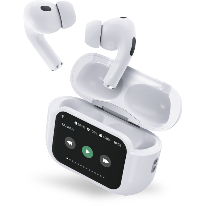 Słuchawki Play Touch XL True Wireless ANC z ekranem dotykowym z dożywotnią gwarancją BB białe