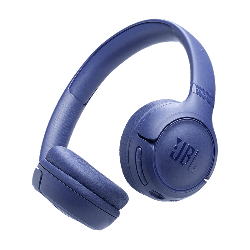 Słuchawki bezprzewodowe nauszne JBL T530 BT niebieskie front lewy skos