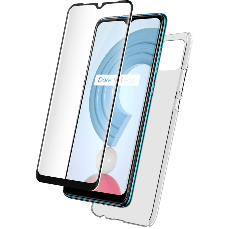 Zestaw ochronny Bigben Realme C21 Etui transparentne + szkło ochronne
