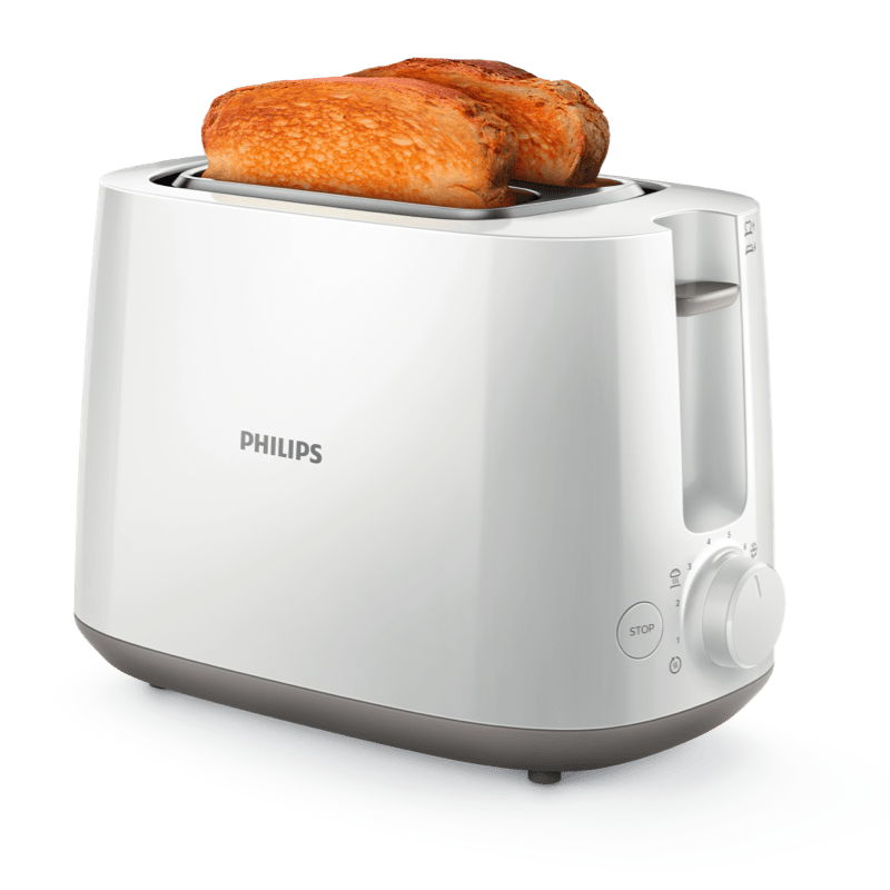 Philips Toster Daily Collection HD2581/00 900W biały front lewy skos 1
