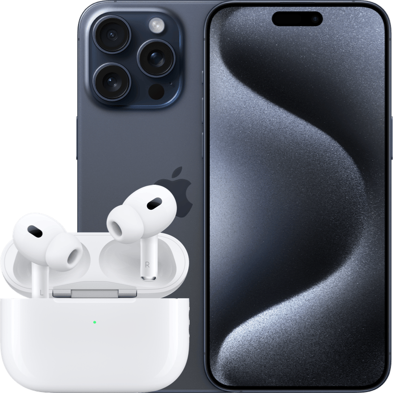 iPhone 15 Pro Max 256GB 5G + AirPods Pro (2. generacji) z etui