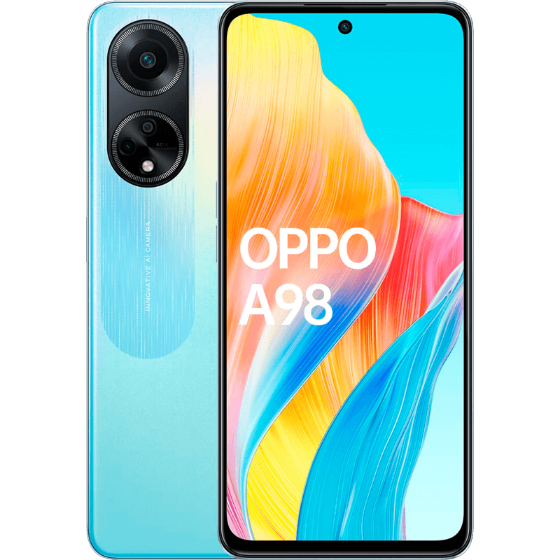 OPPO A98 niebieski front i tyl