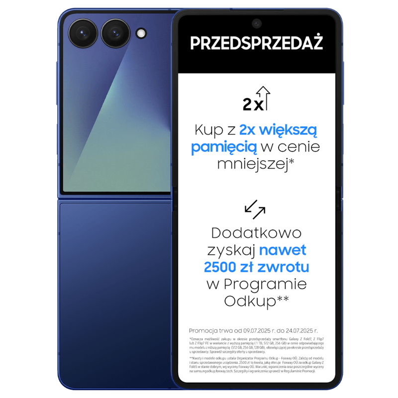 Samsung Galaxy Z FLIP7 granatowy front i tył
